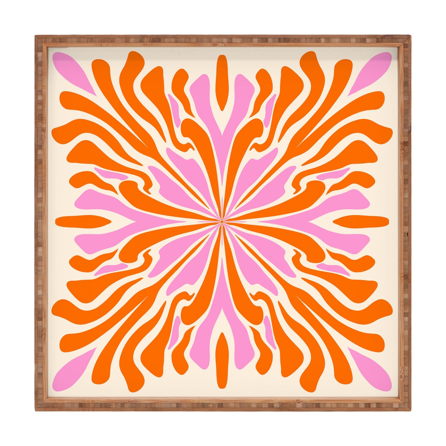 Angela Minca Abstract Symmetry Petals 2 Square Tray