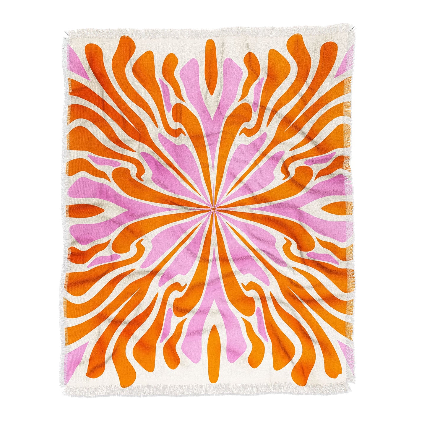 Angela Minca Abstract Symmetry Petals 2 Throw Blanket