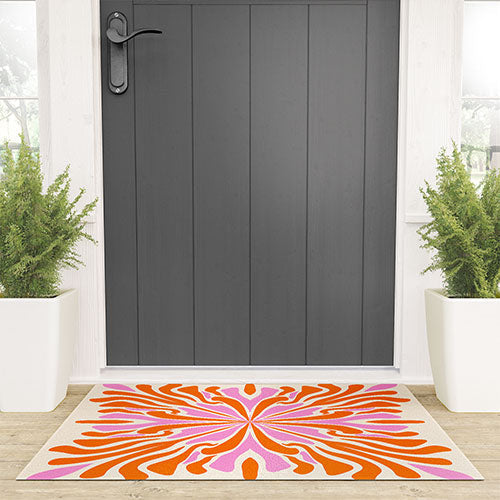 Angela Minca Abstract Symmetry Petals 2 Welcome Mat