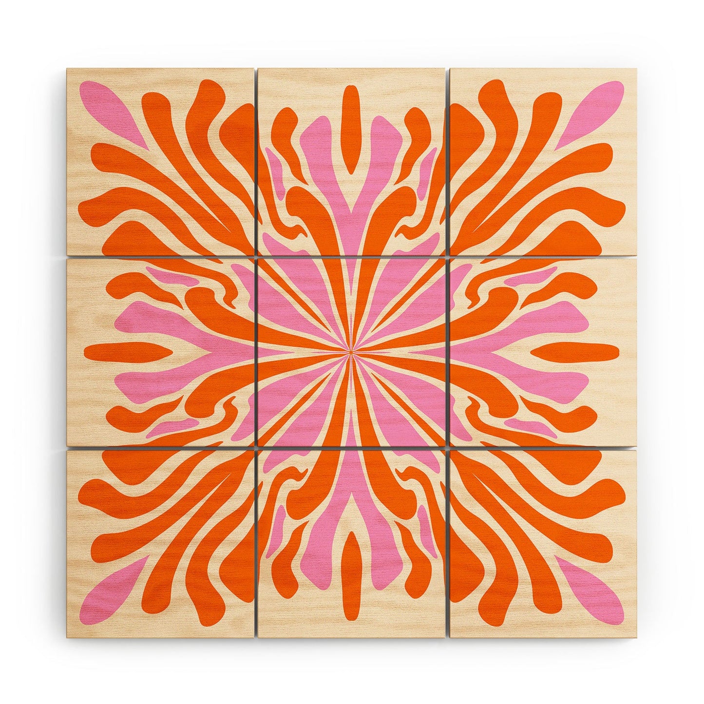 Angela Minca Abstract Symmetry Petals 2 Wood Wall Mural