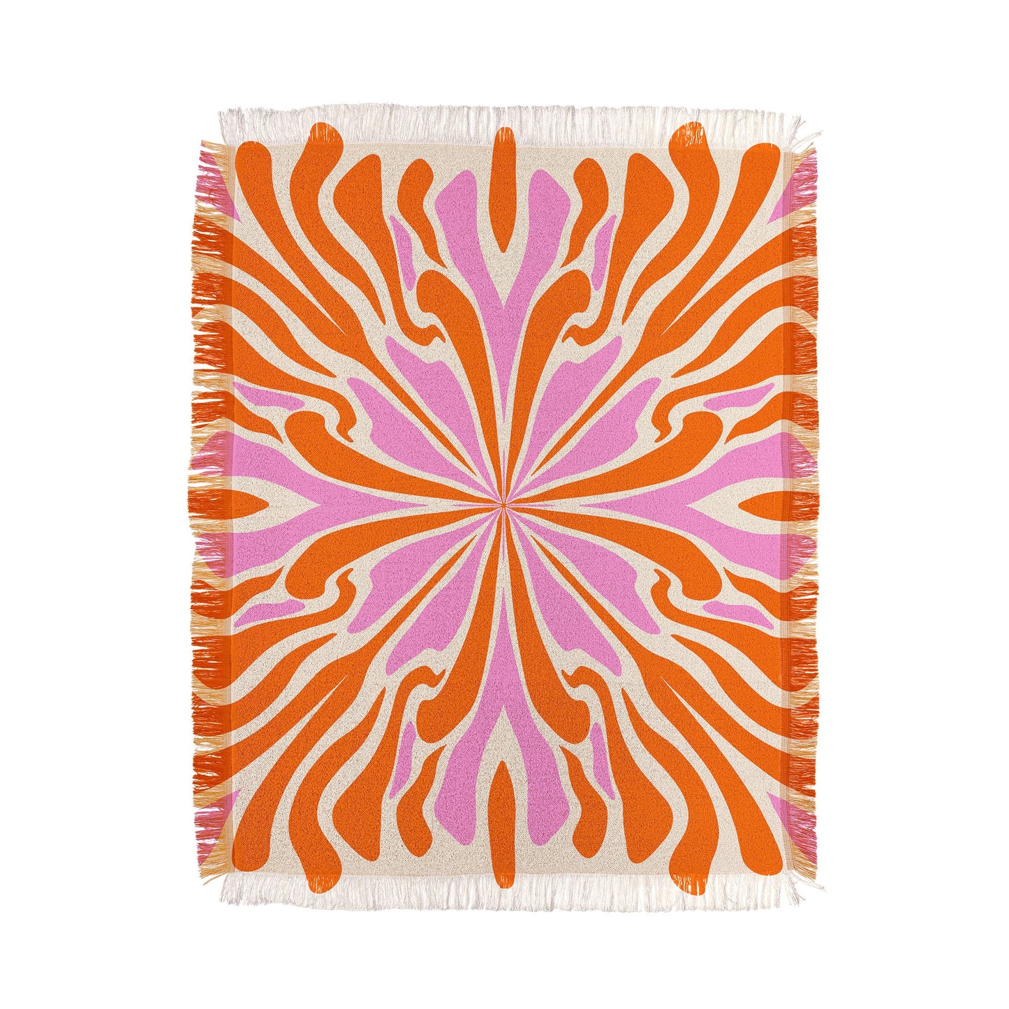Angela Minca Abstract Symmetry Petals 2 Throw Blanket