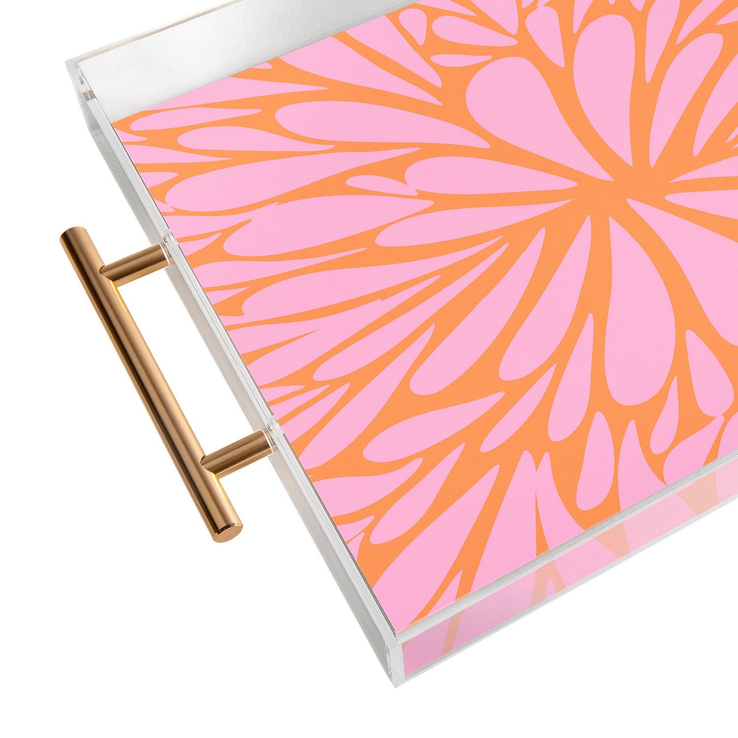Angela Minca Pink pastel floral burst Acrylic Tray