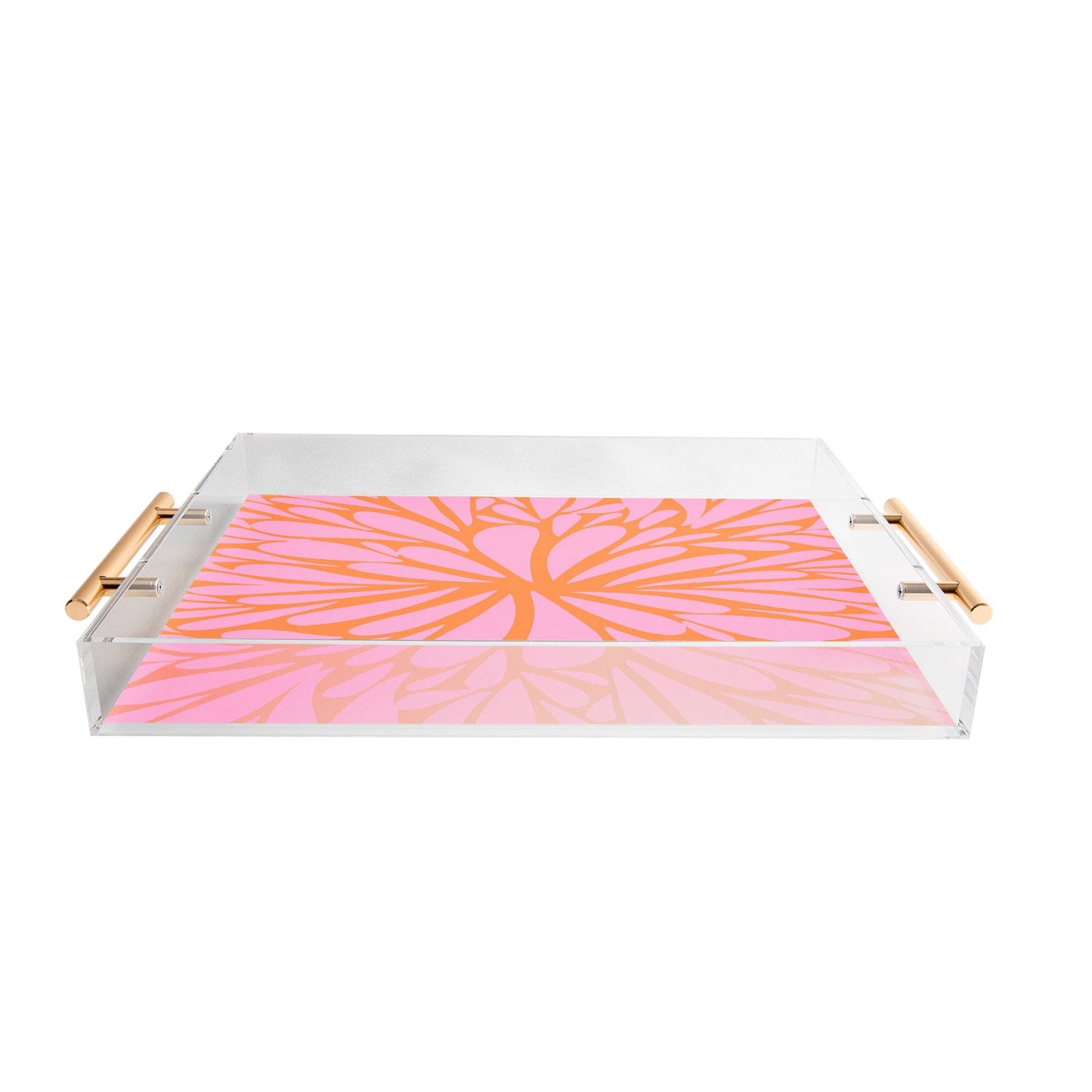 Angela Minca Pink pastel floral burst Acrylic Tray