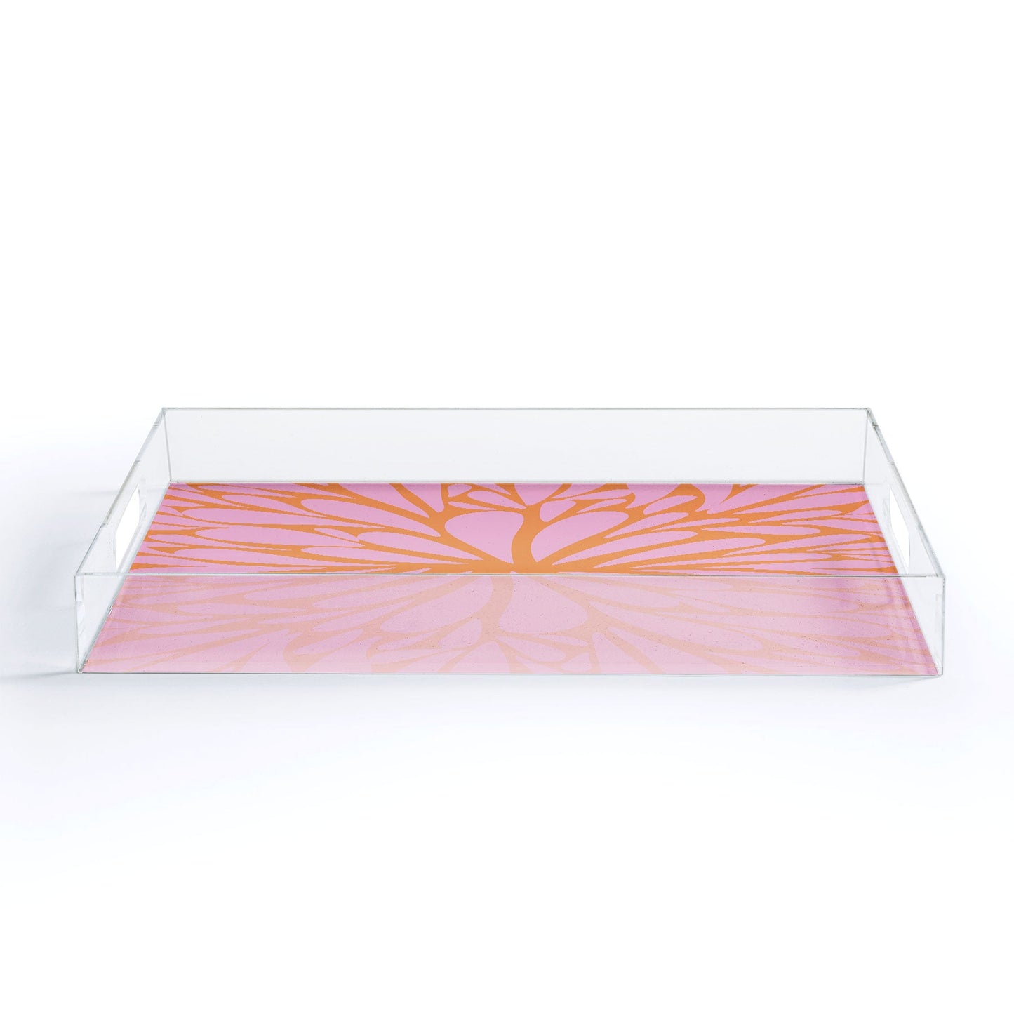 Angela Minca Pink pastel floral burst Acrylic Tray