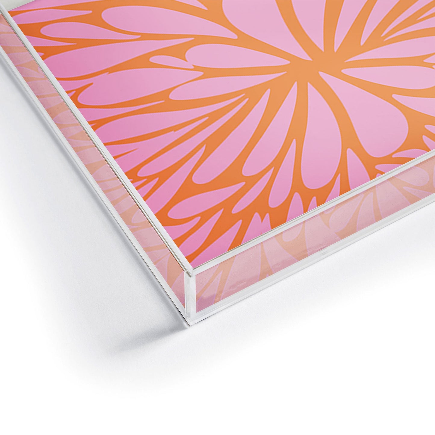 Angela Minca Pink pastel floral burst Acrylic Tray
