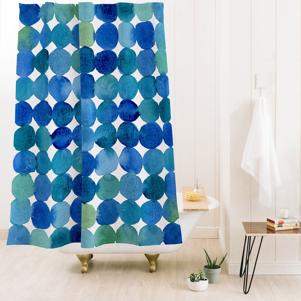 Angela Minca Watercolor dot pattern Shower Curtain