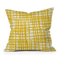 Angela Minca Yellow abstract grid Outdoor Throw Pillow