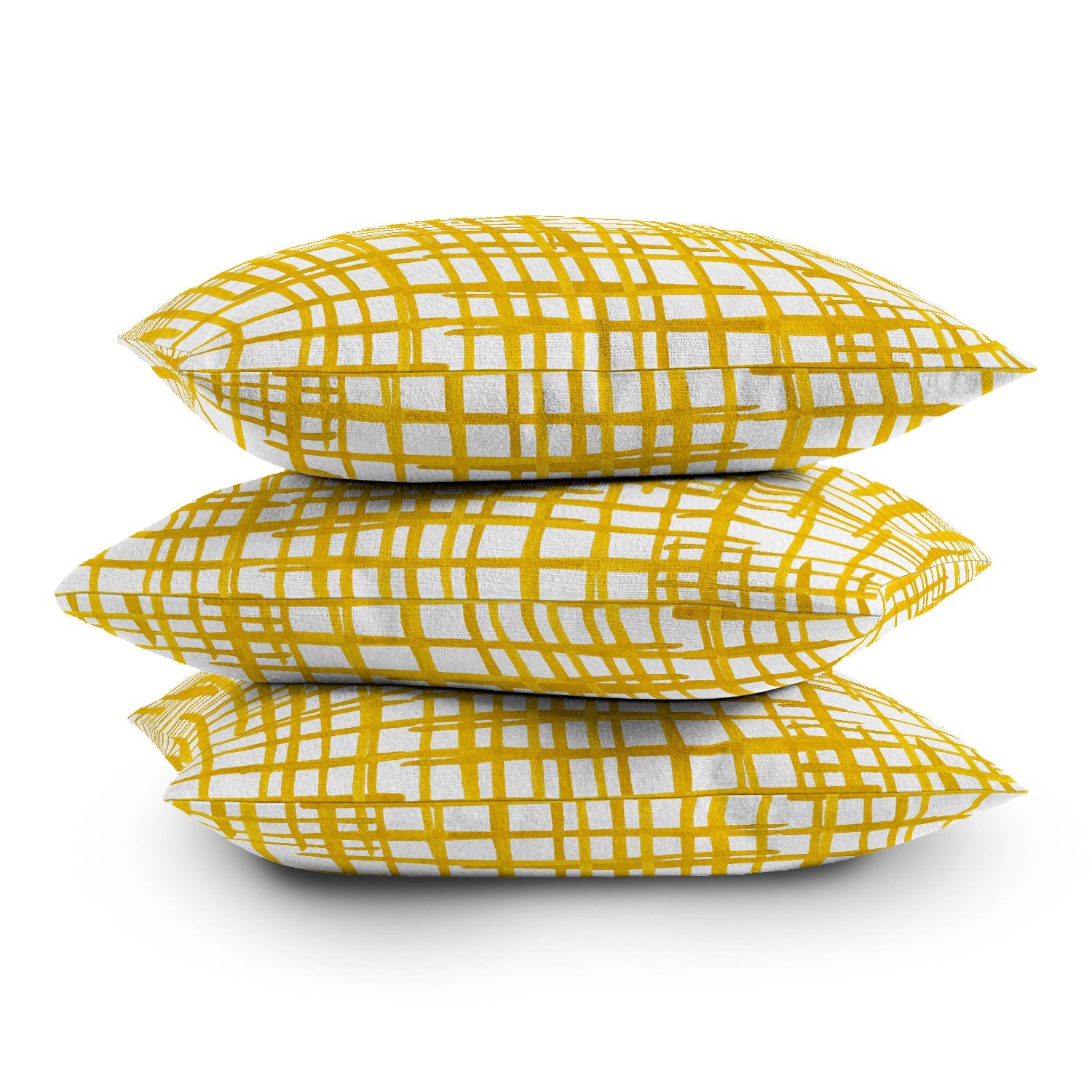 Angela Minca Yellow abstract grid Outdoor Throw Pillow