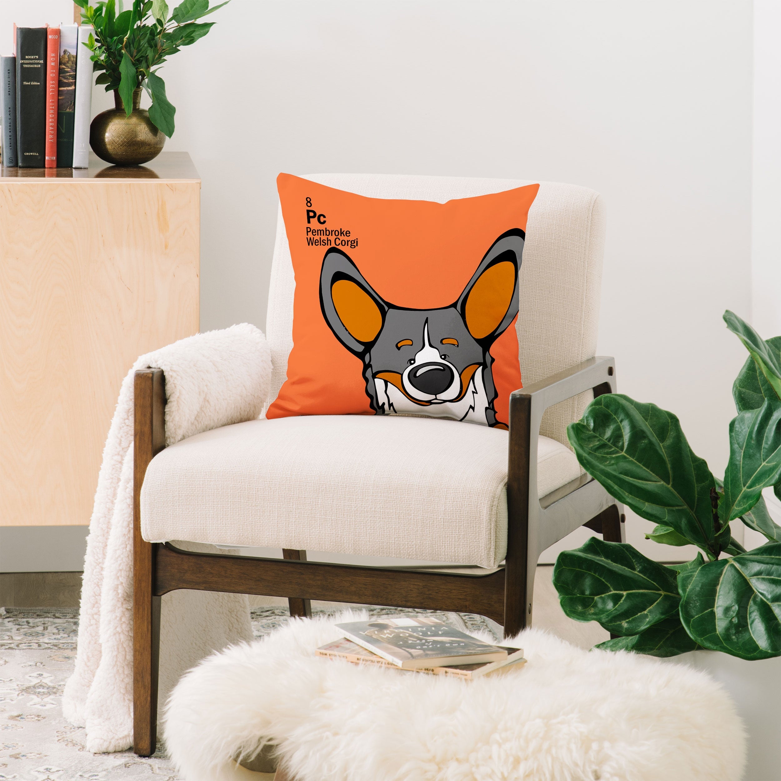 Angry Squirrel Studio Pembroke Welsh Corgi 8 Throw Pillow