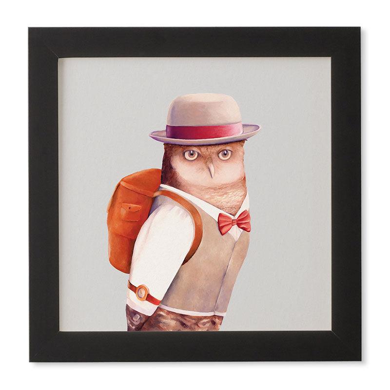 Animal Crew Travel Owl Framed Wall Art