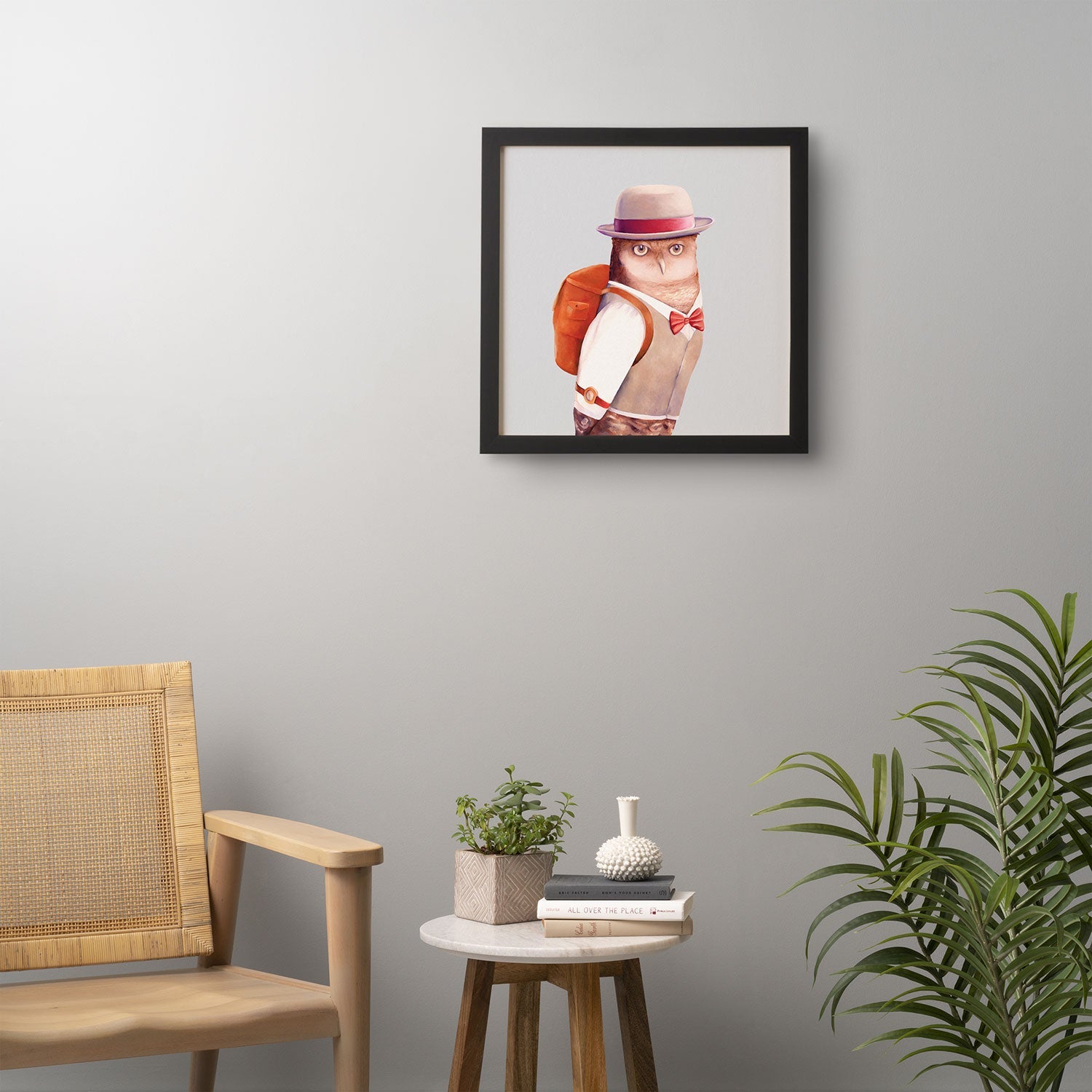 Animal Crew Travel Owl Framed Wall Art