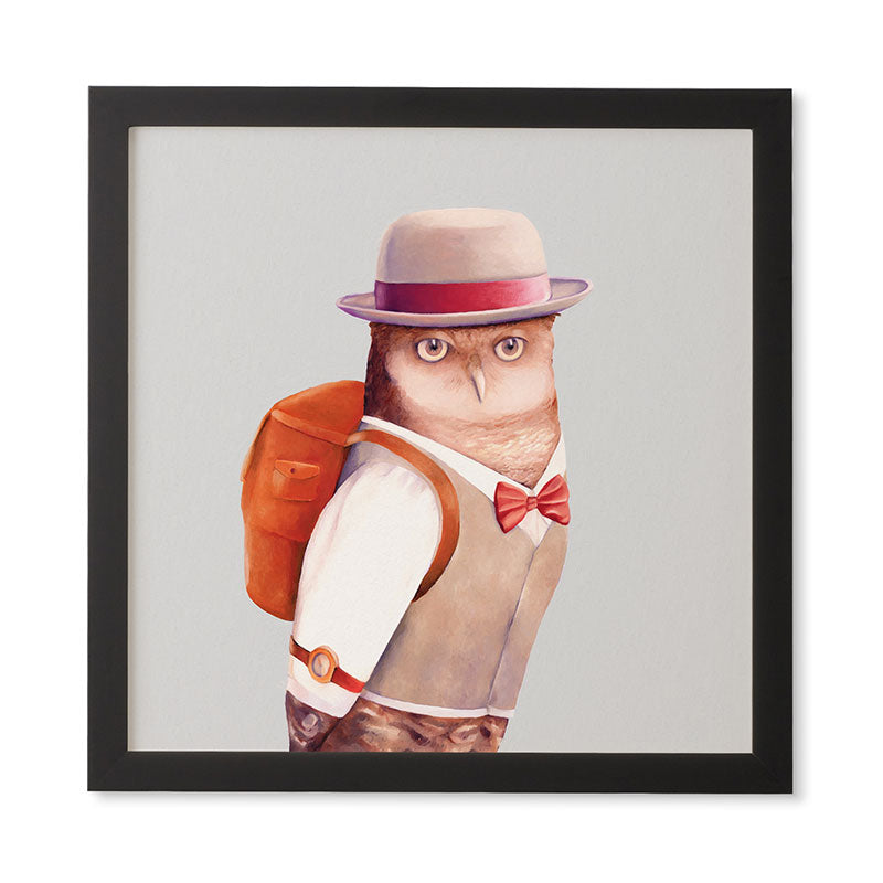 Animal Crew Travel Owl Framed Wall Art