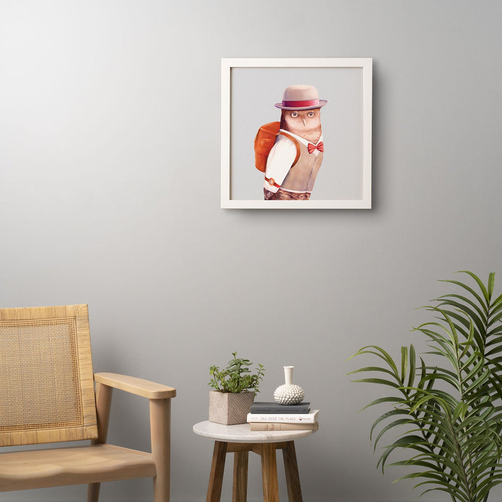 Animal Crew Travel Owl Framed Wall Art