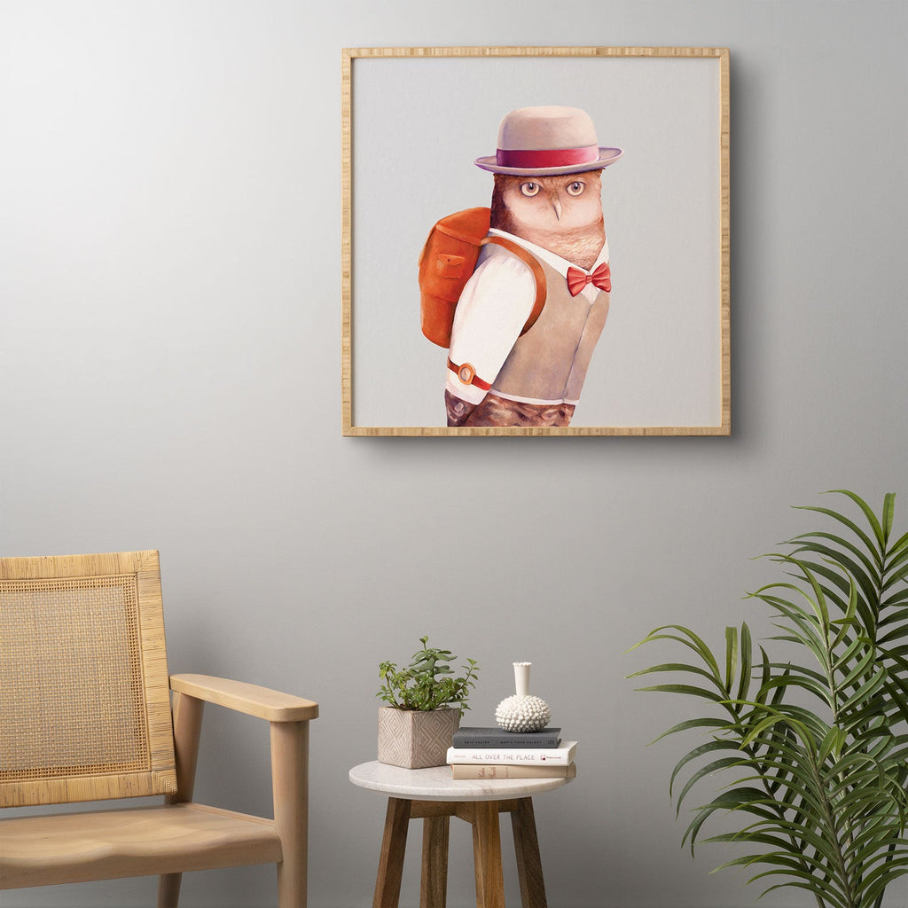 Animal Crew Travel Owl Framed Wall Art