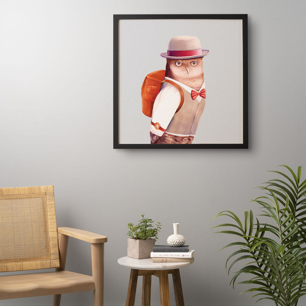Animal Crew Travel Owl Framed Wall Art