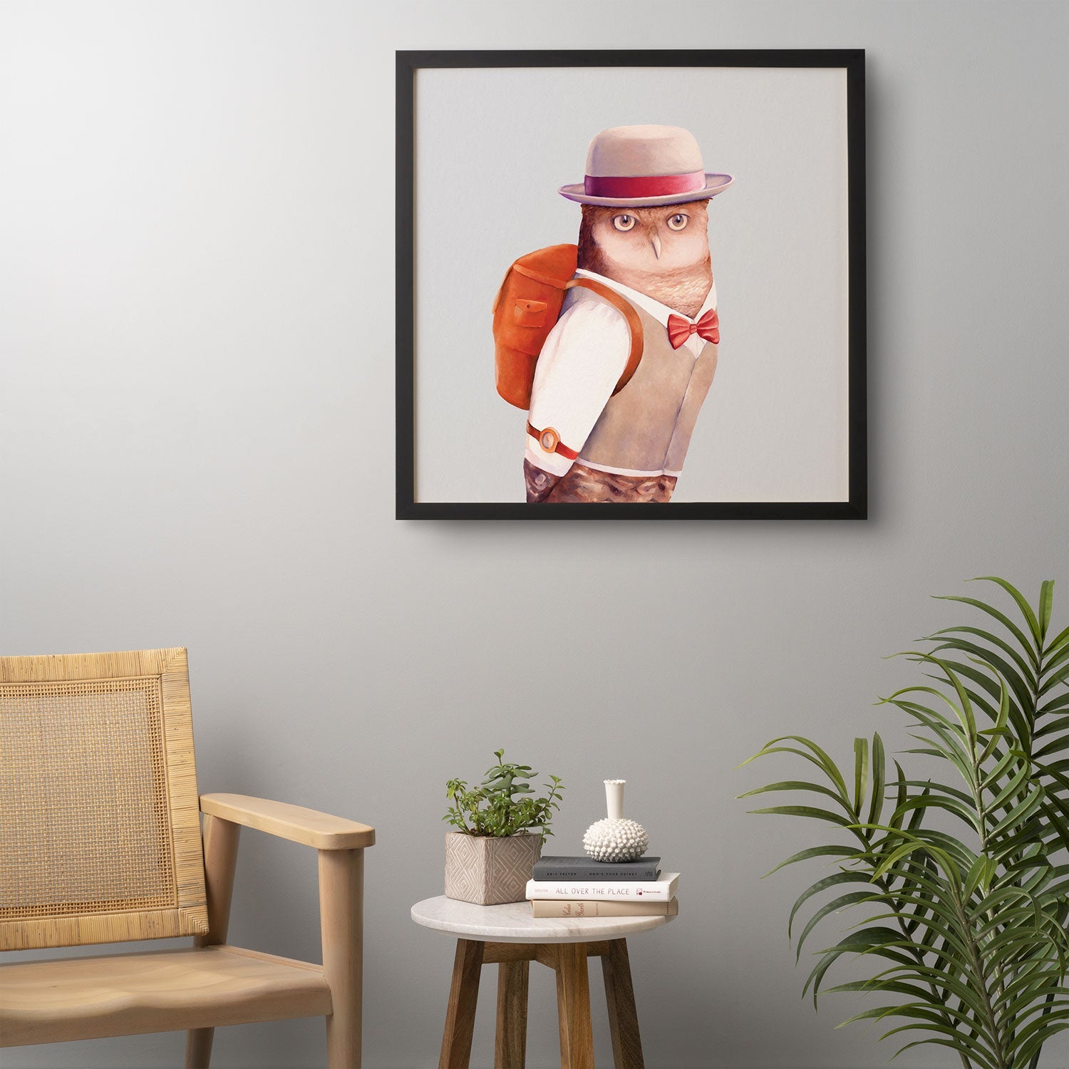 Animal Crew Travel Owl Framed Wall Art