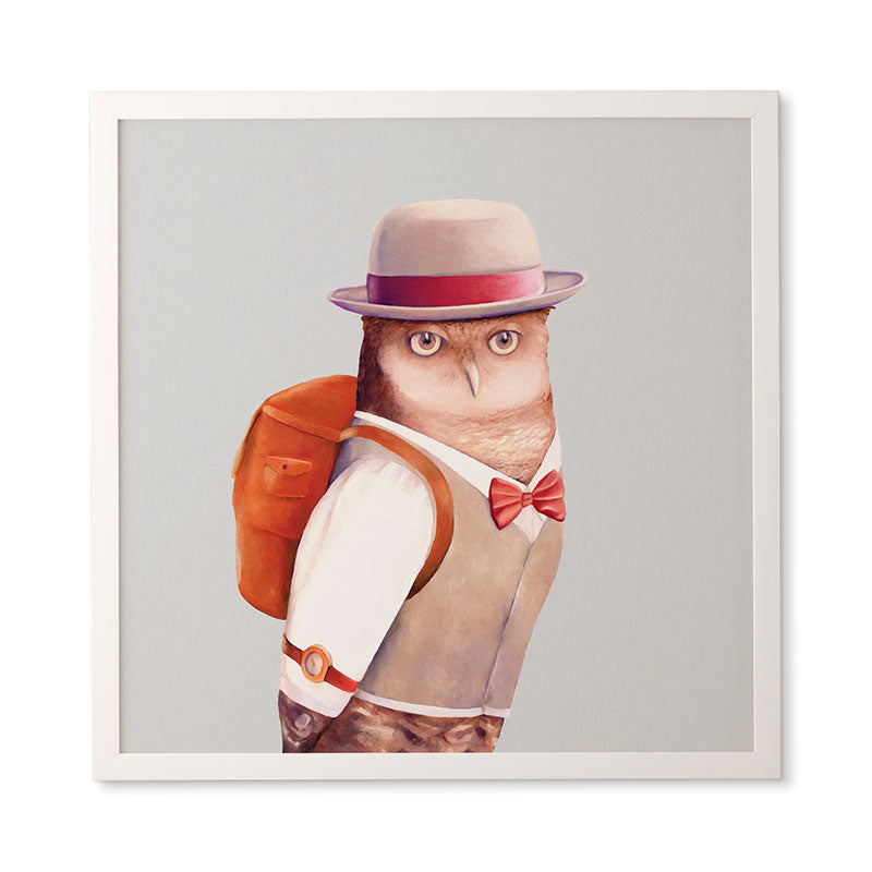 Animal Crew Travel Owl Framed Wall Art