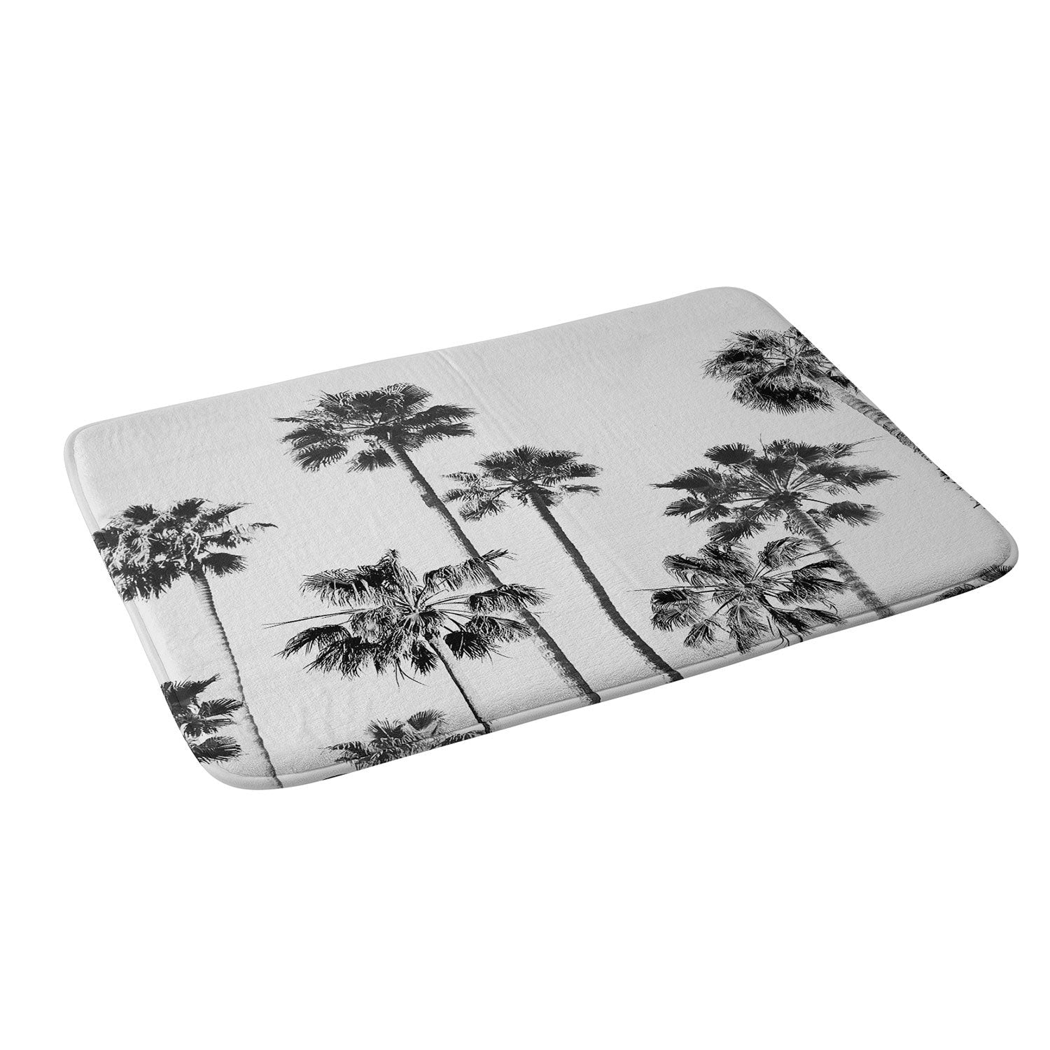 Gal Design Black And White Palms Memory Foam Bath Mat