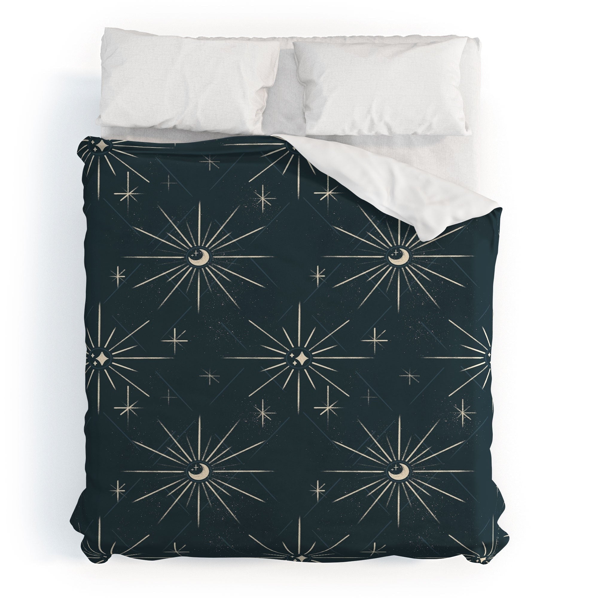 Little Om Pattern Little Moon navy Duvet Cover