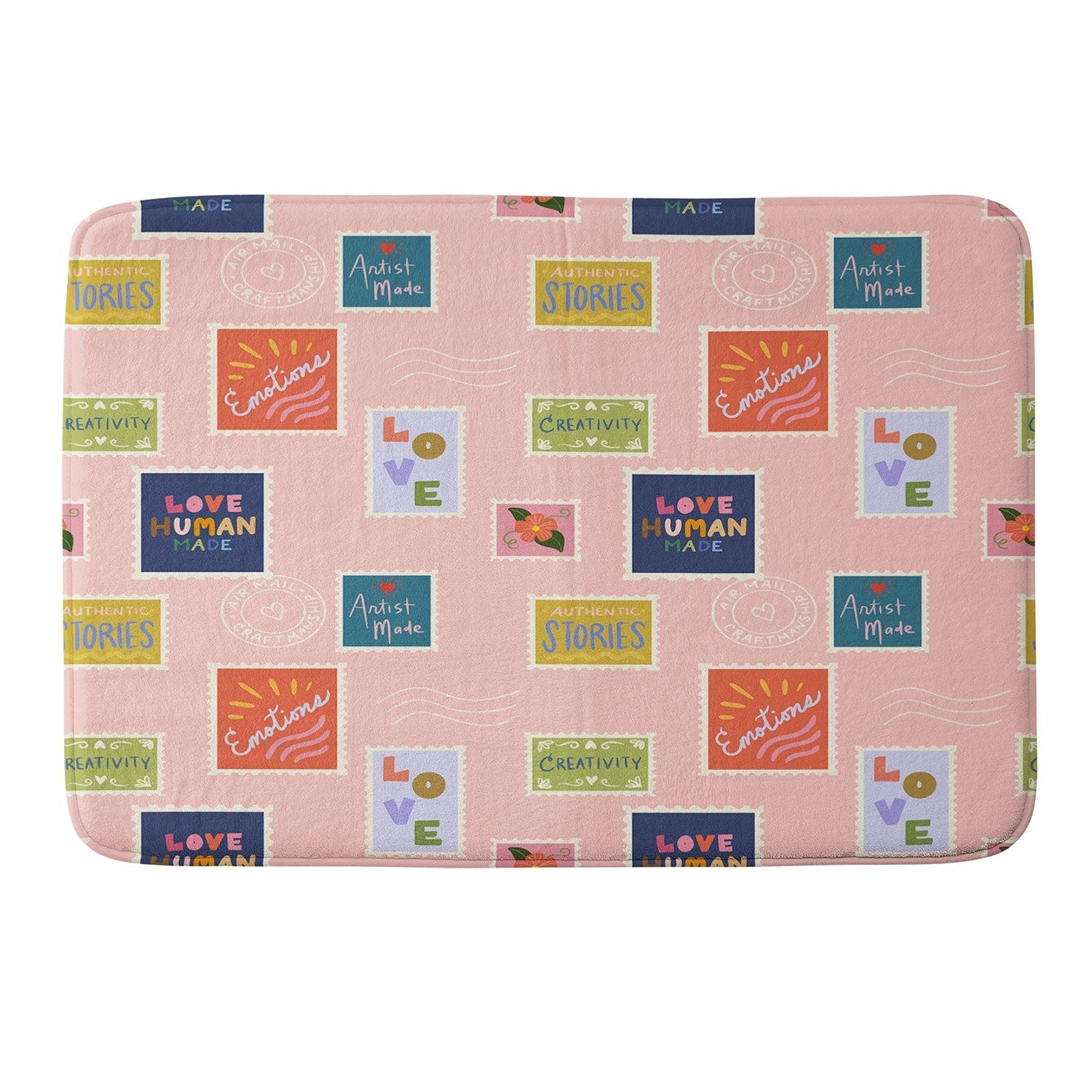 Design by Spark Love Human Made Stamps Memory Foam Bath Mat