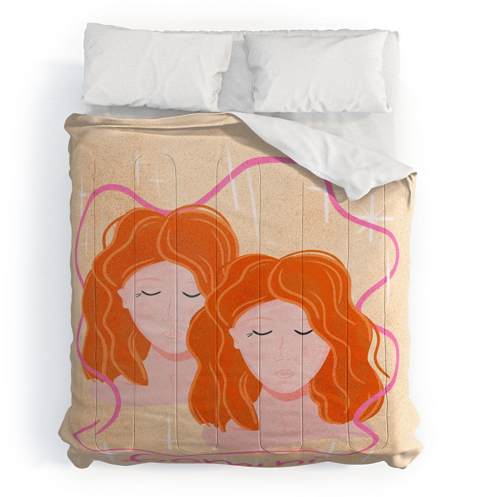 Little Om Zodiac Signs Gemini Comforter