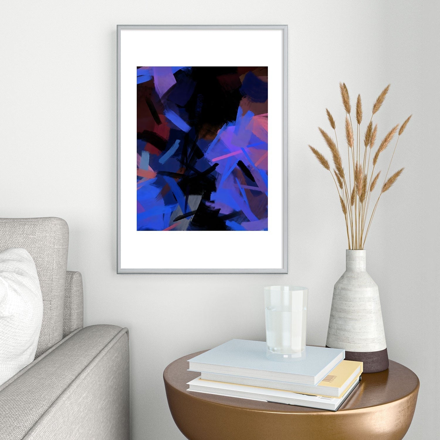83 Oranges Midnight Sparks Metal Framed Art Print
