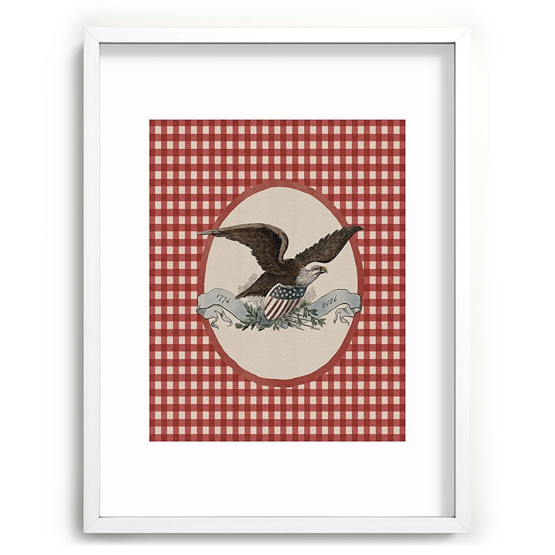 DENY Designs Gingham Eagle Recessed Framing Rectangle