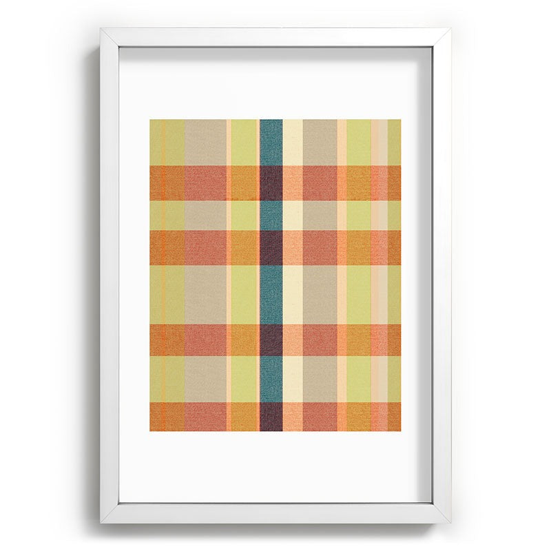 Marta Barragan Camarasa Retro Picnic Plaid Warm Tones Recessed Framing Rectangle