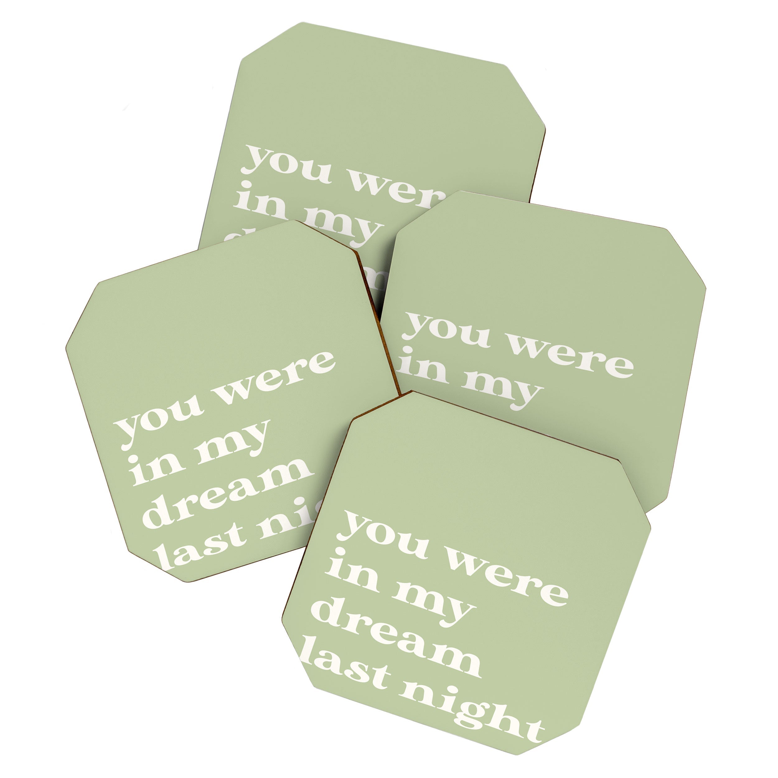 April Lane Art Green Dream I Coaster Set