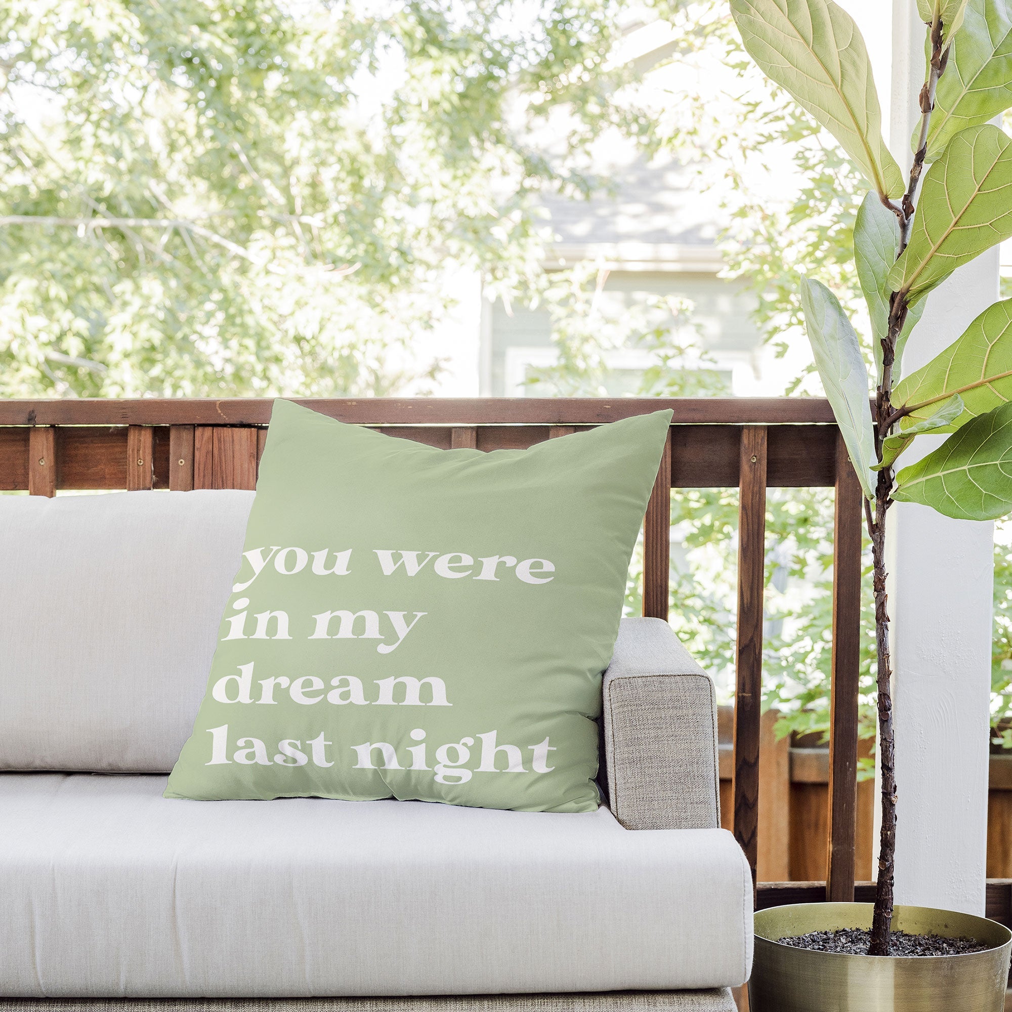 April Lane Art Green Dream I Outdoor Throw Pillow
