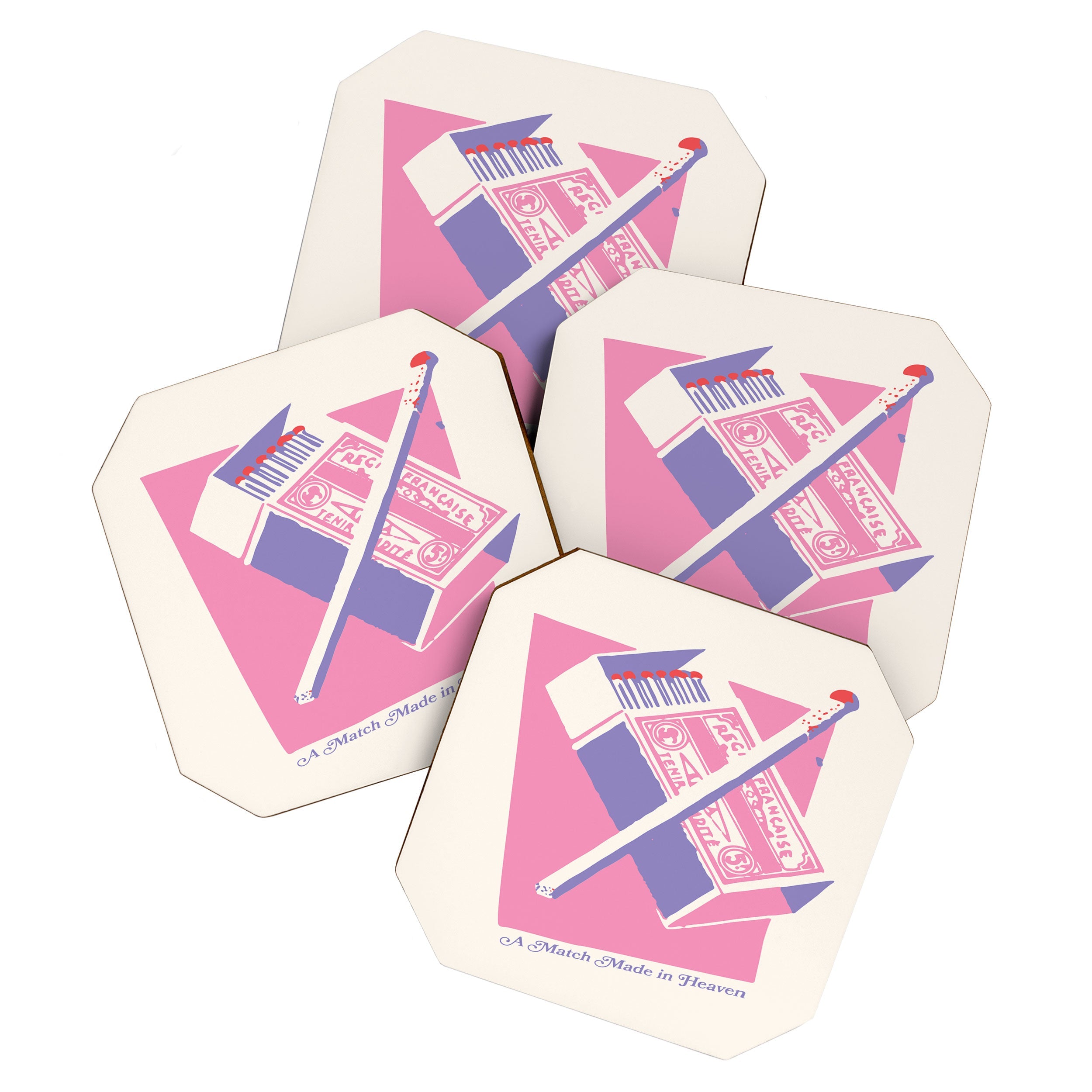April Lane Art Matchbox Coaster Set