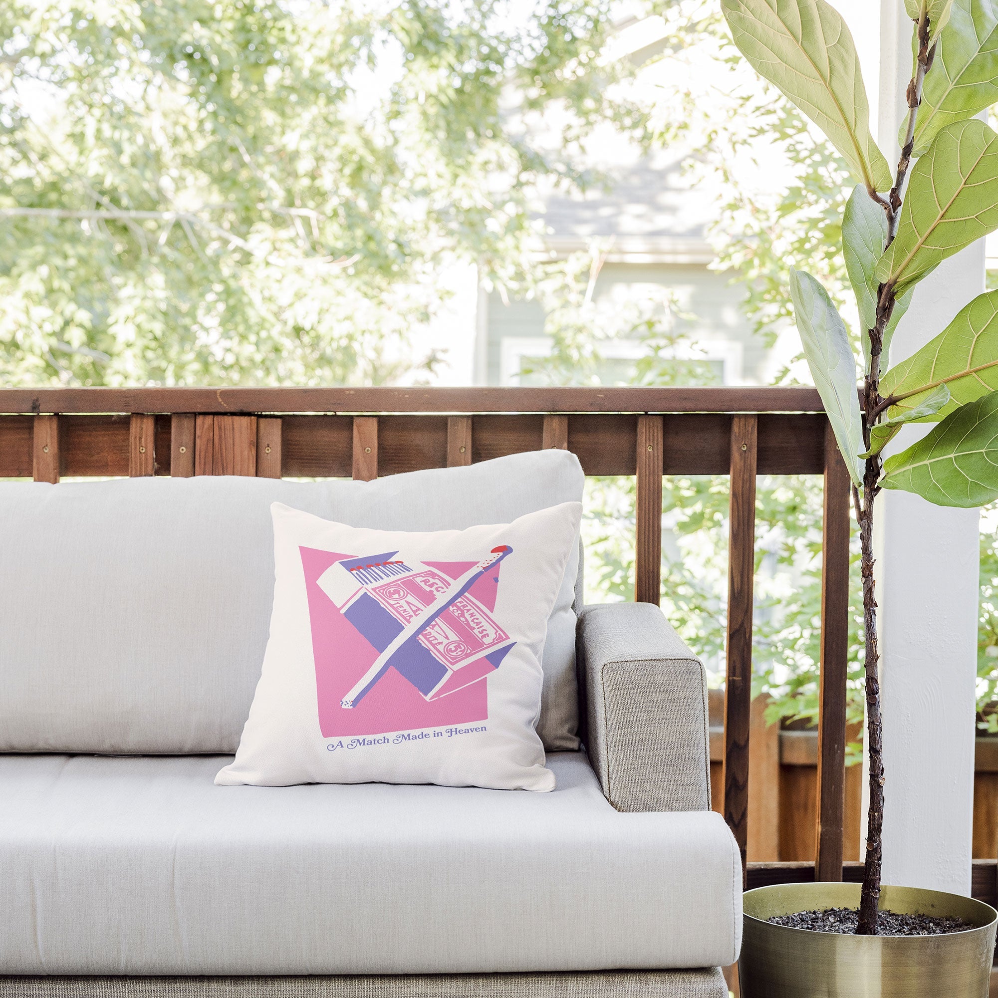 April Lane Art Matchbox Outdoor Throw Pillow