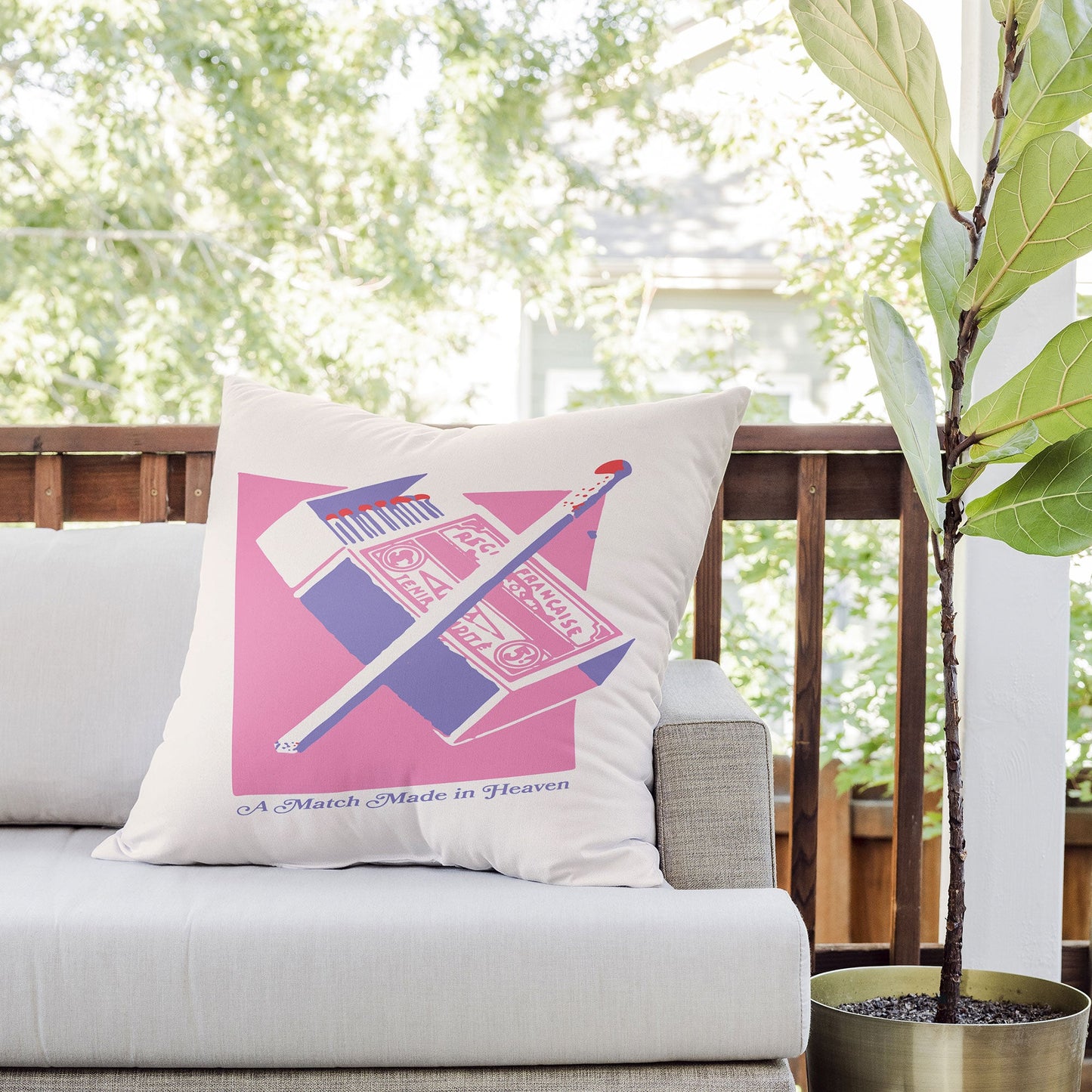 April Lane Art Matchbox Outdoor Throw Pillow
