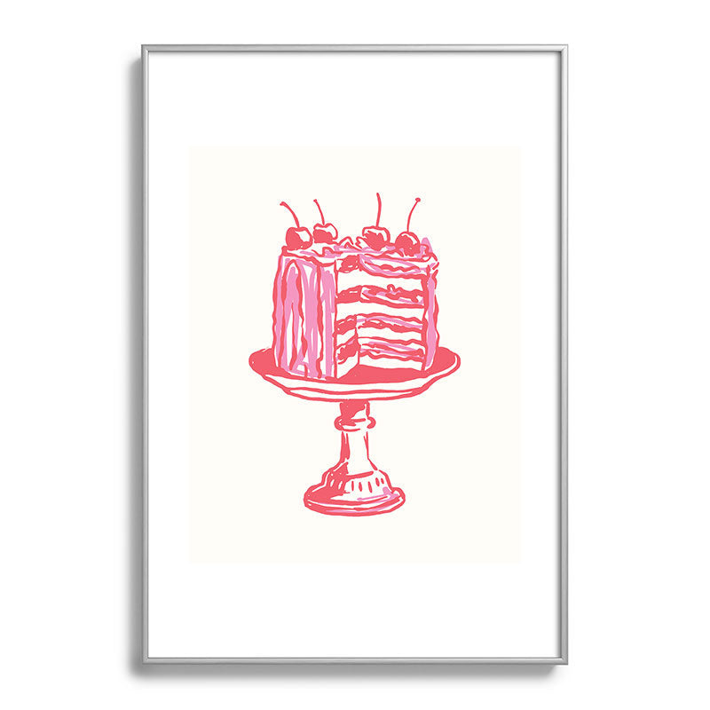 April Lane Art Pink Cake Metal Framed Art Print