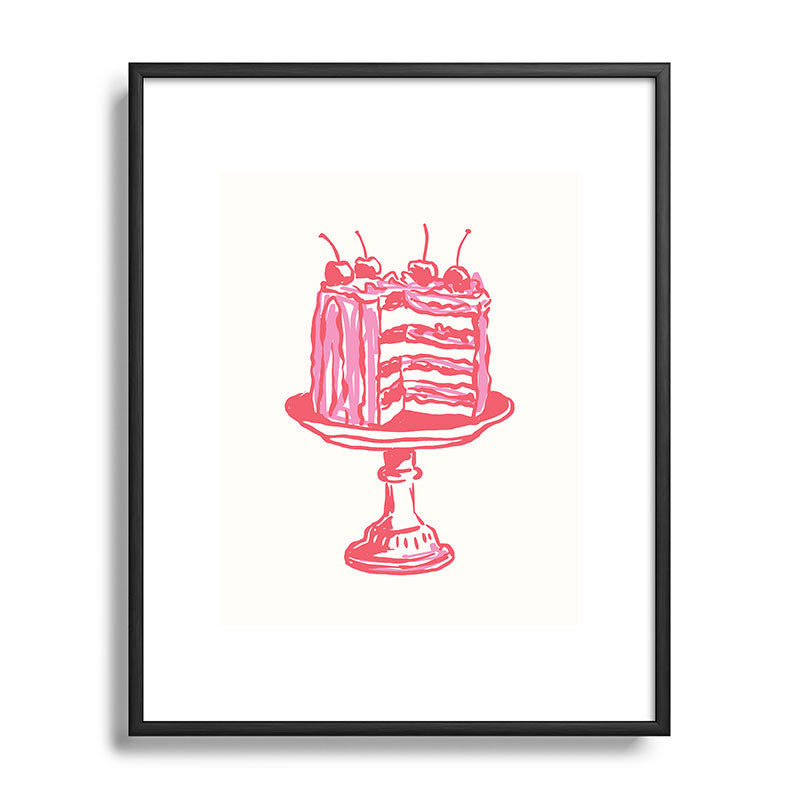 April Lane Art Pink Cake Metal Framed Art Print