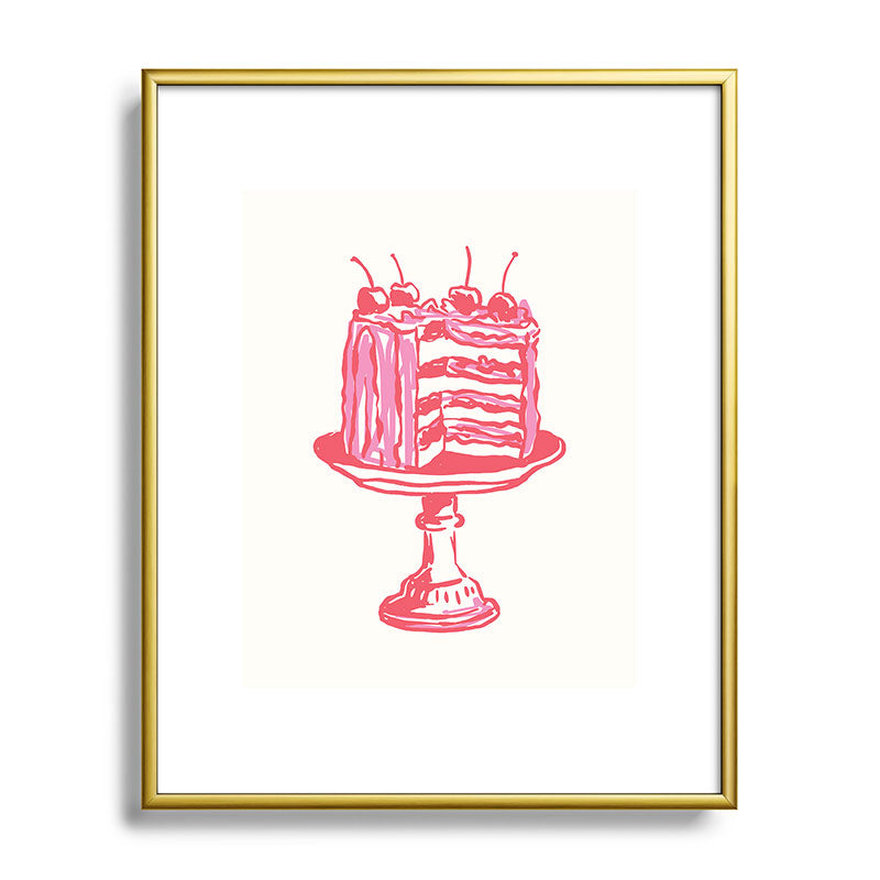 April Lane Art Pink Cake Metal Framed Art Print