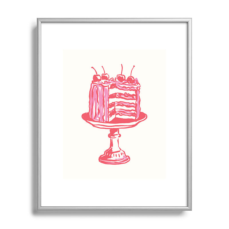 April Lane Art Pink Cake Metal Framed Art Print