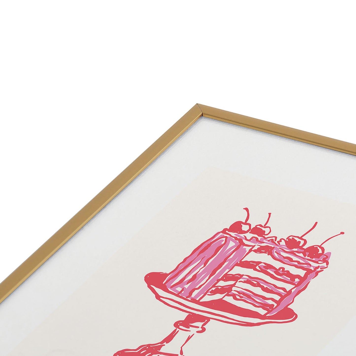 April Lane Art Pink Cake Metal Framed Art Print
