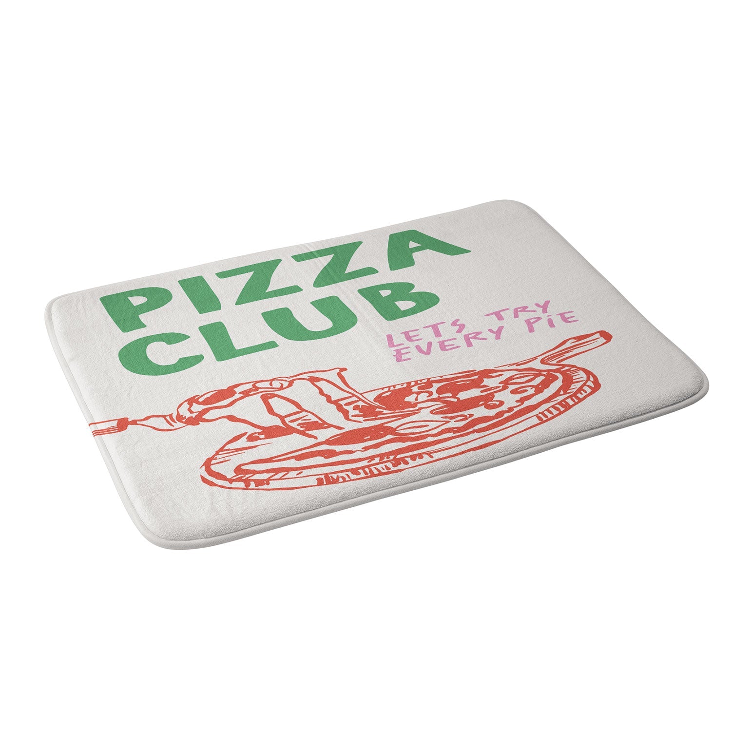 April Lane Art Pizza Club Memory Foam Bath Mat