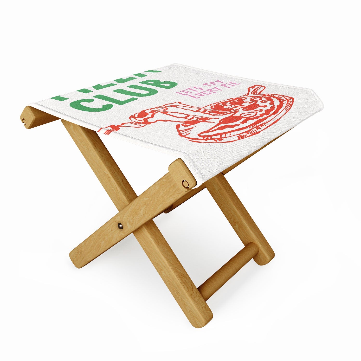 April Lane Art Pizza Club Folding Stool