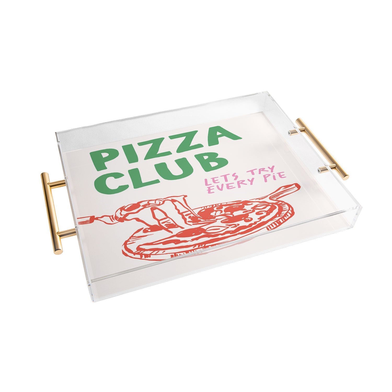 April Lane Art Pizza Club Acrylic Tray