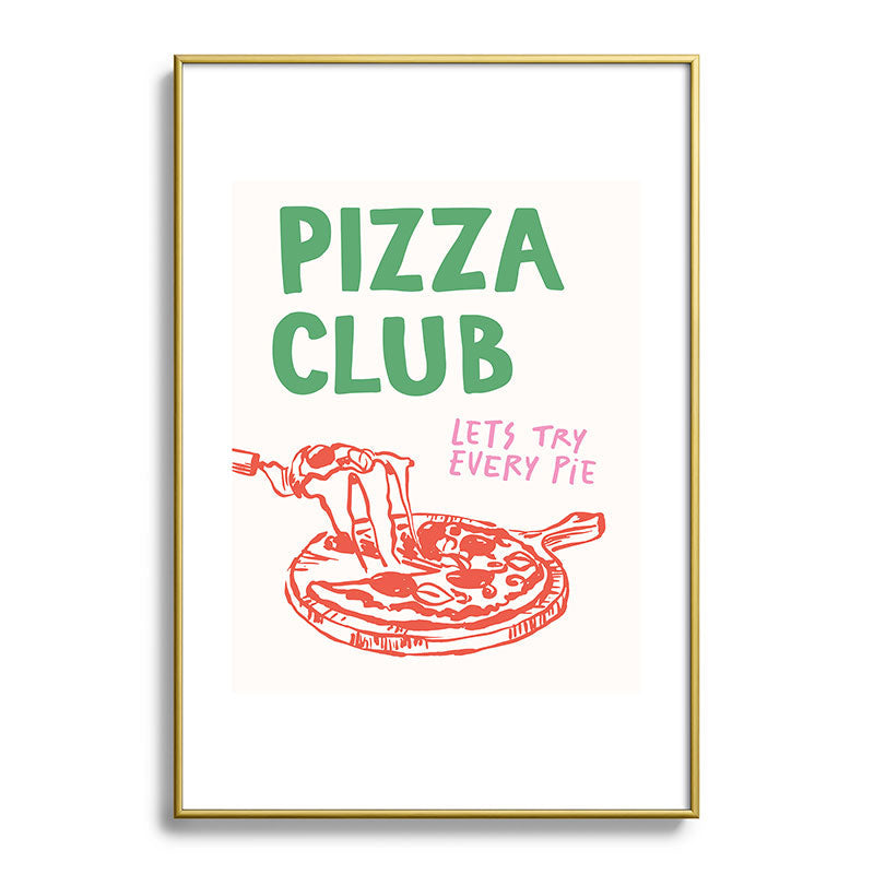 April Lane Art Pizza Club Metal Framed Art Print
