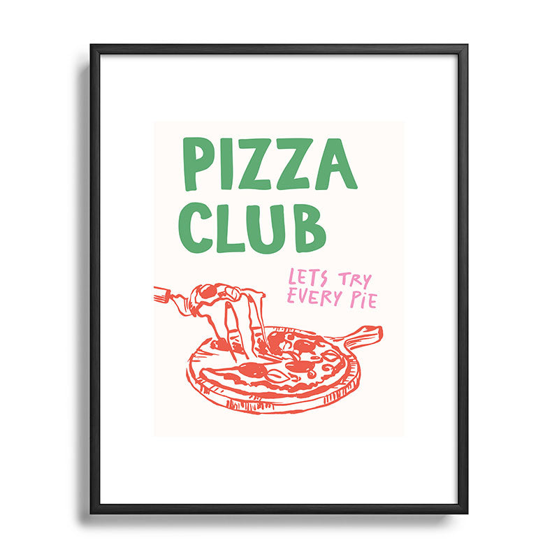 April Lane Art Pizza Club Metal Framed Art Print