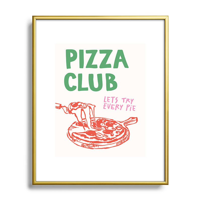 April Lane Art Pizza Club Metal Framed Art Print