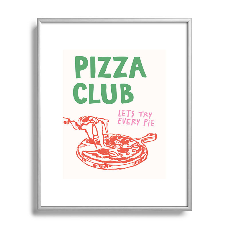 April Lane Art Pizza Club Metal Framed Art Print