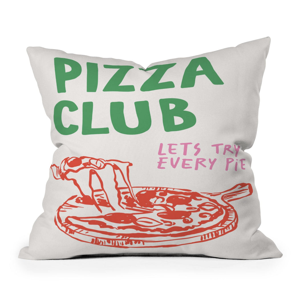 April Lane Art Pizza Club Outdoor Throw Pillow