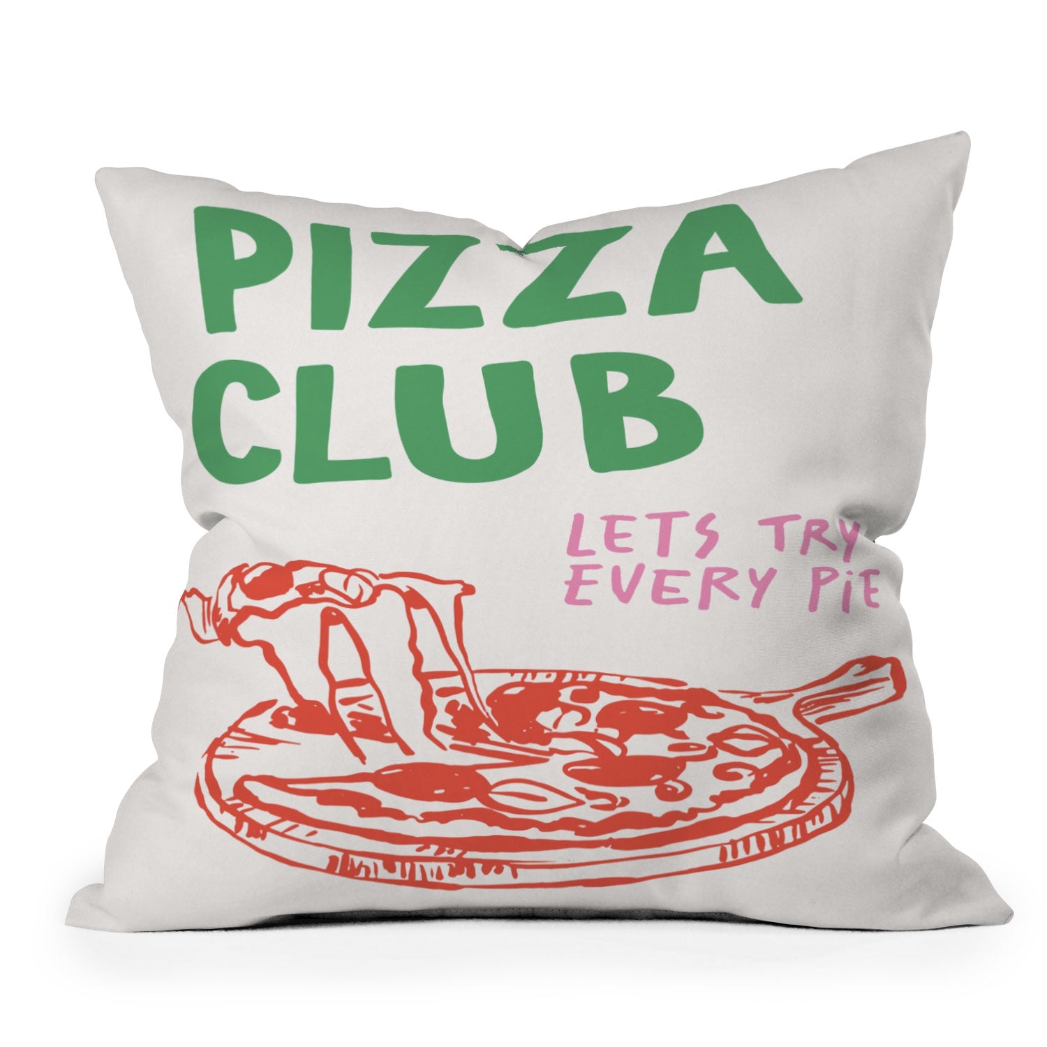 April Lane Art Pizza Club Outdoor Throw Pillow