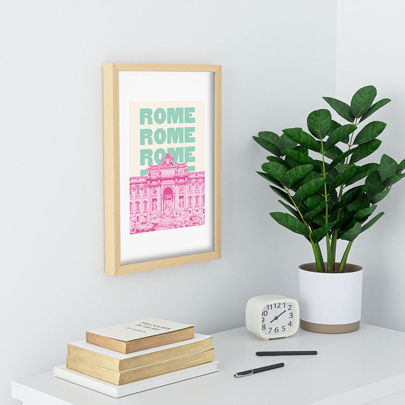 April Lane Art Rome Trevi Fountain Recessed Framing Rectangle