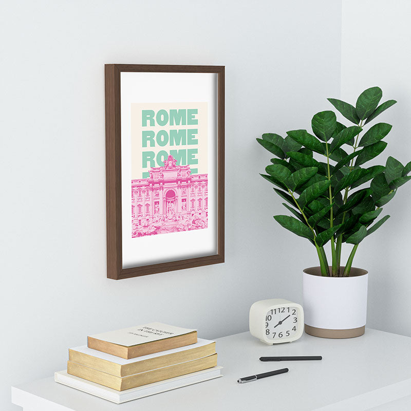 April Lane Art Rome Trevi Fountain Recessed Framing Rectangle