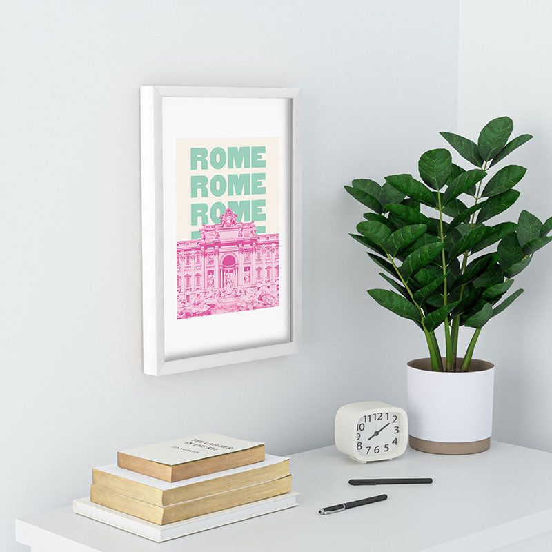 April Lane Art Rome Trevi Fountain Recessed Framing Rectangle